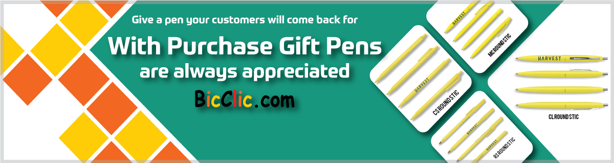 custom imprinted bic clic pens