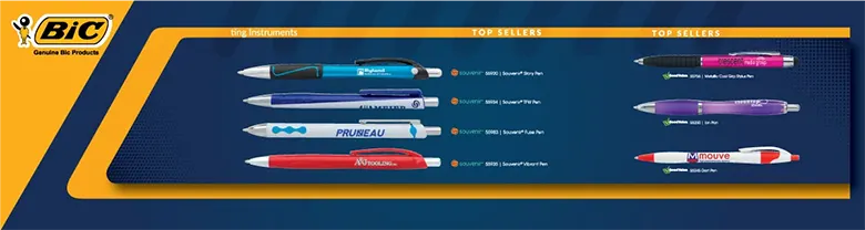 custom imprinted bic clic pens