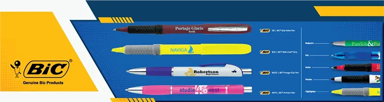 custom imprinted bic clic pens