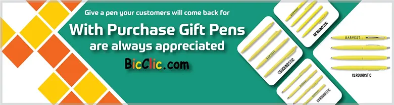 custom imprinted bic clic pens